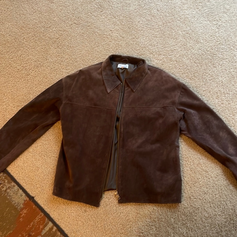Women suede fall coat